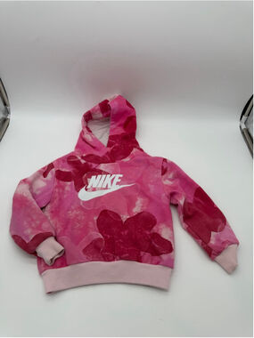Girls Nike Pink Red Floral Hoodie 3T